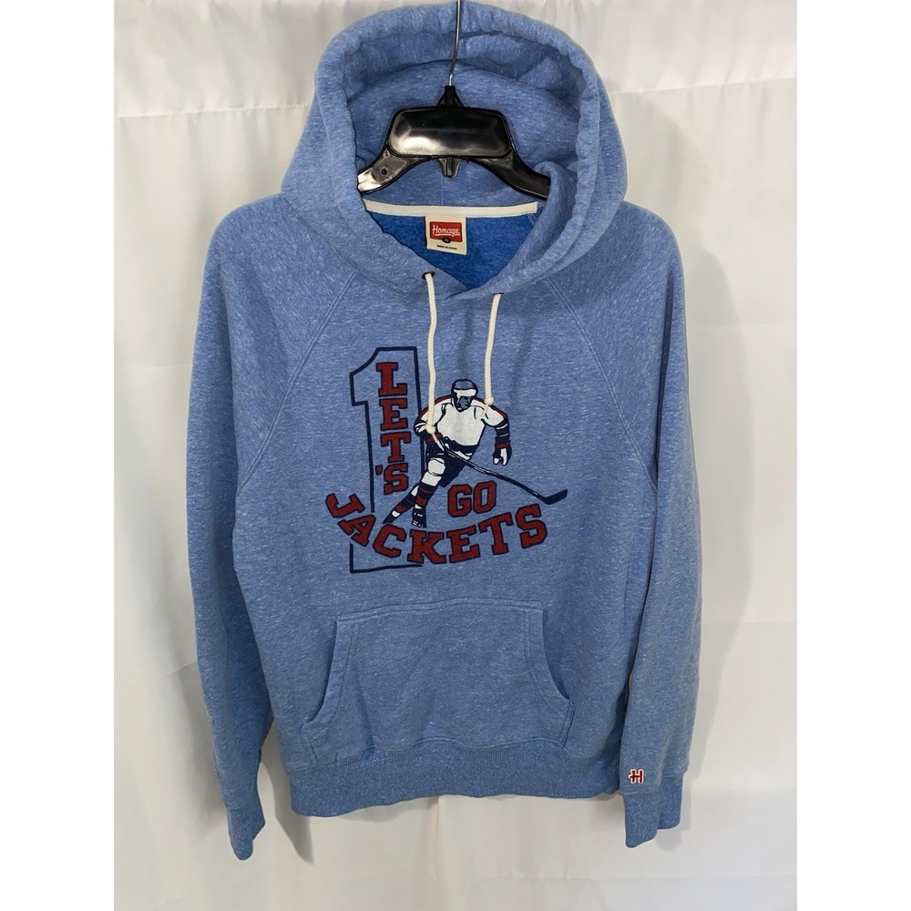 Homage Columbus Blue Jackets Hockey Lets Go Jackets Hoodie Small